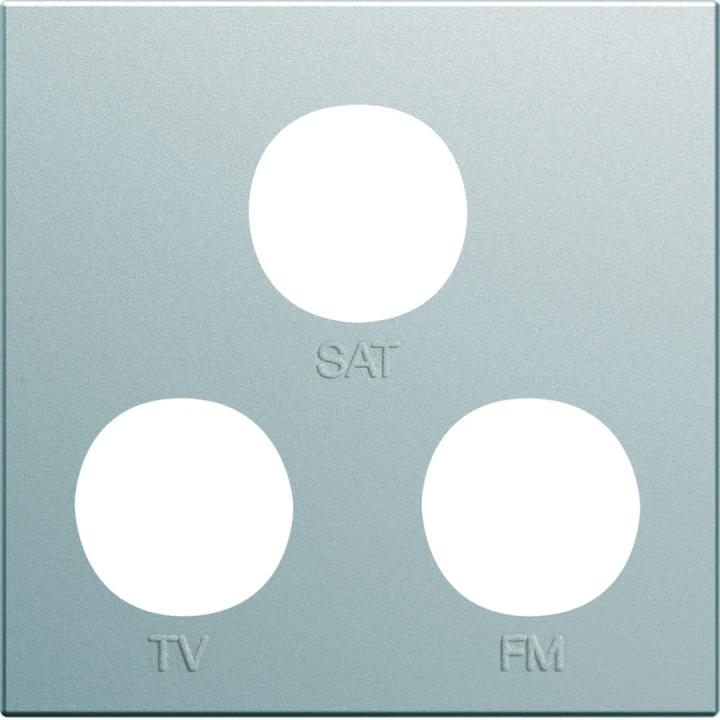 Enjoliveur Gallery prise TV + FM + SAT 2 modules, finition Titane