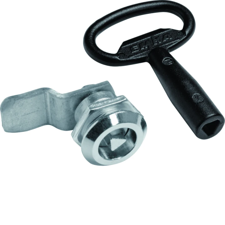 Fermeture triangle de 7mm pour porte NewVegaD IP4x, avec 2 clés