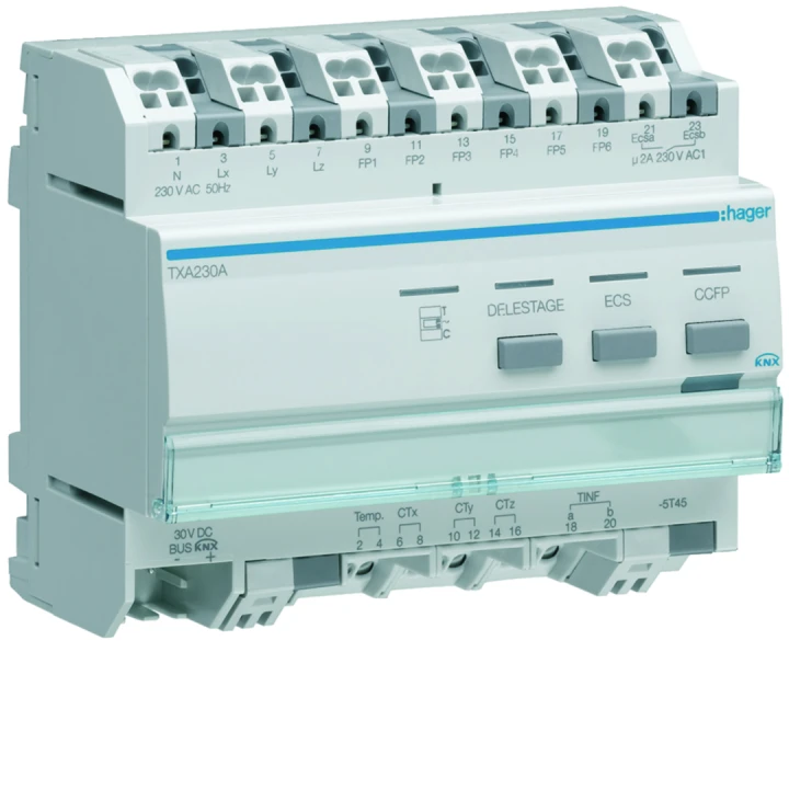 Gestionnaire d'énergie KNX chauffage électrique et fil pilote, fonction comtage