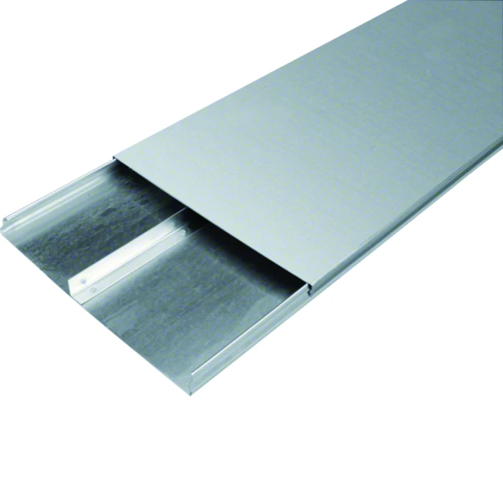 Goulotte acier 2 compartiments 28mm x 340mm pour sol béton