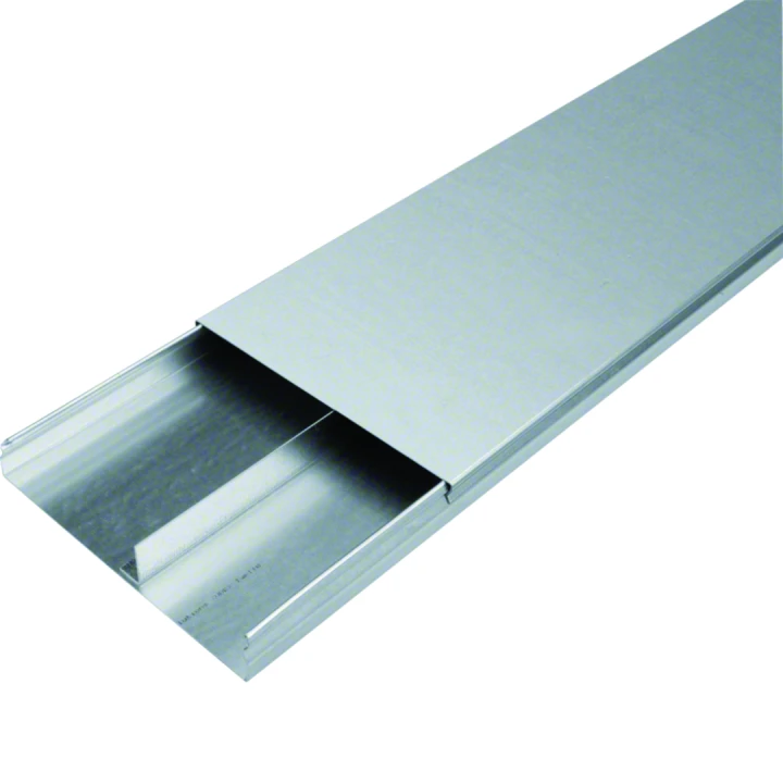 Goulotte acier 2 compartiments 38x240mm pour sol béton