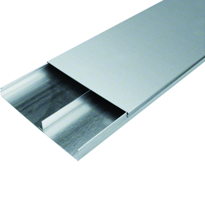 Goulotte acier 2 compartiments 38x340mm pour sol béton