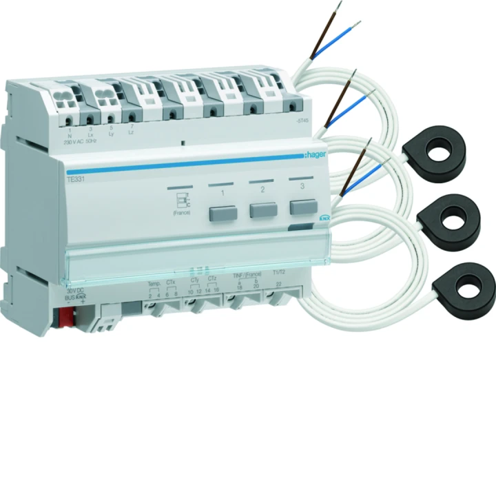 Indicateur de consommations KNX avec 3 tores