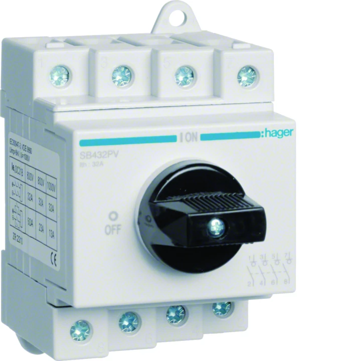 Interrupteur DC 4P 1000V 32A 3,50 modules