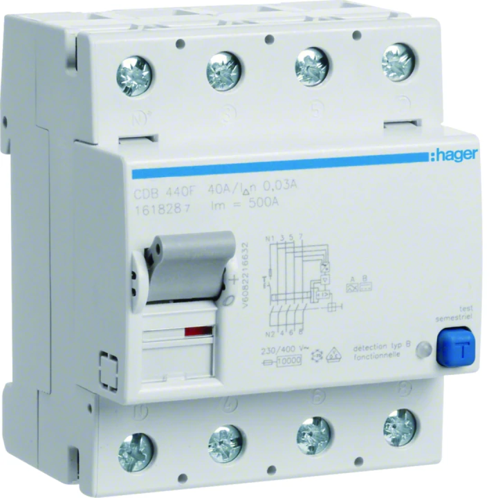 Interrupteur différentiel 4P 40A 30mA type B NK