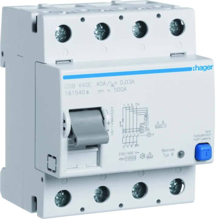 Interrupteur différentiel 4P 40A 30mA type B SK