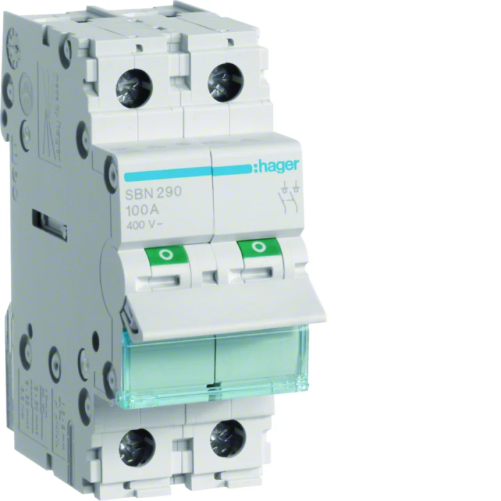 Interrupteur sectionneur 100A 2P 2 modules