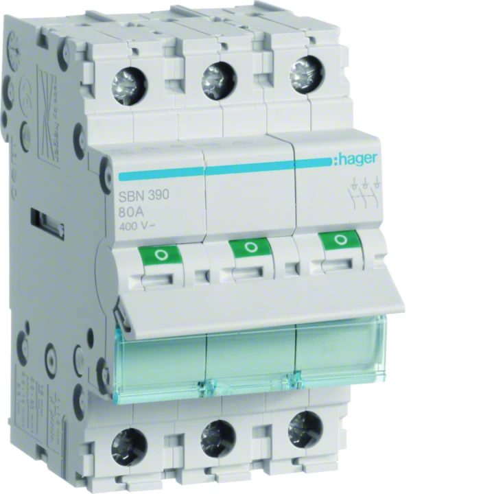 Interrupteur sectionneur 100A 3P 3 modules