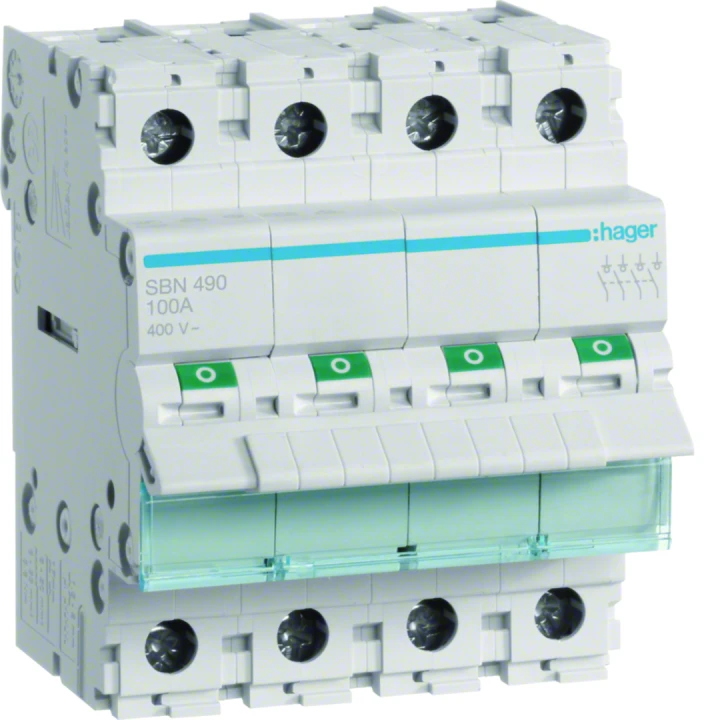 Interrupteur sectionneur 100A 4P 4 modules