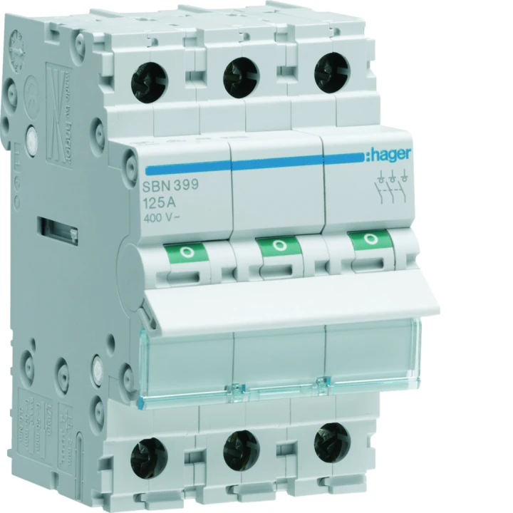 Interrupteur sectionneur 125A 3P 3 modules