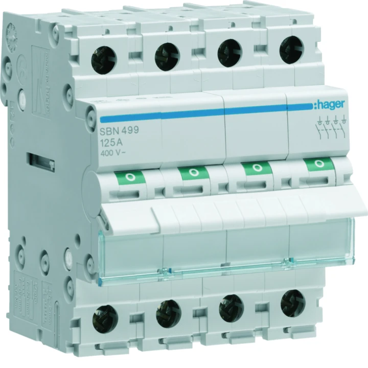 Interrupteur sectionneur 125A 4P 4 modules