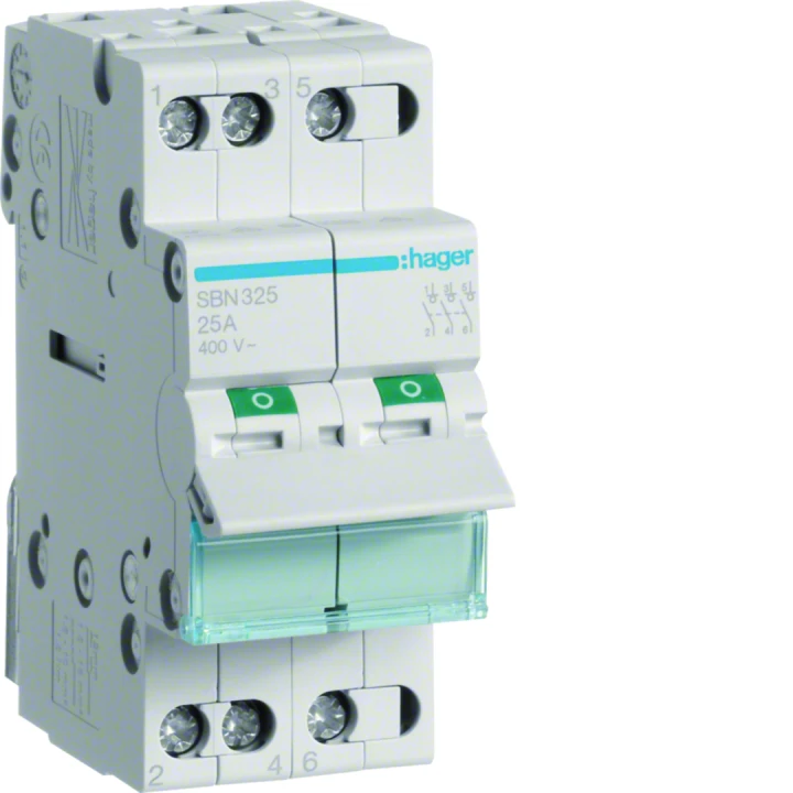 Interrupteur sectionneur 25A 3P 2 modules