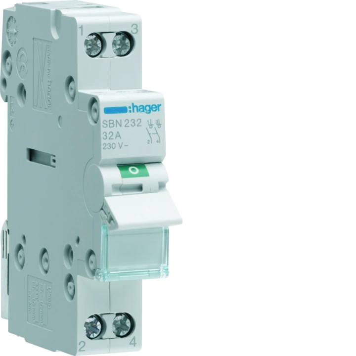 Interrupteur sectionneur 32A 2P 1 modules