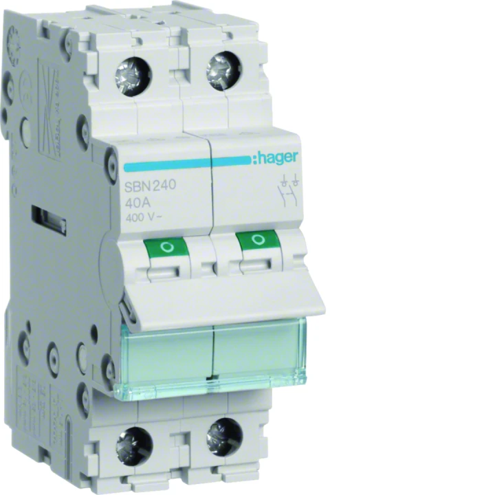 Interrupteur sectionneur 40A 2P 2 modules