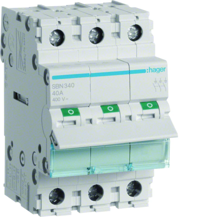 Interrupteur sectionneur 40A 3P 3 modules