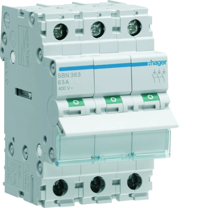 Interrupteur sectionneur 63A 3P 3 modules