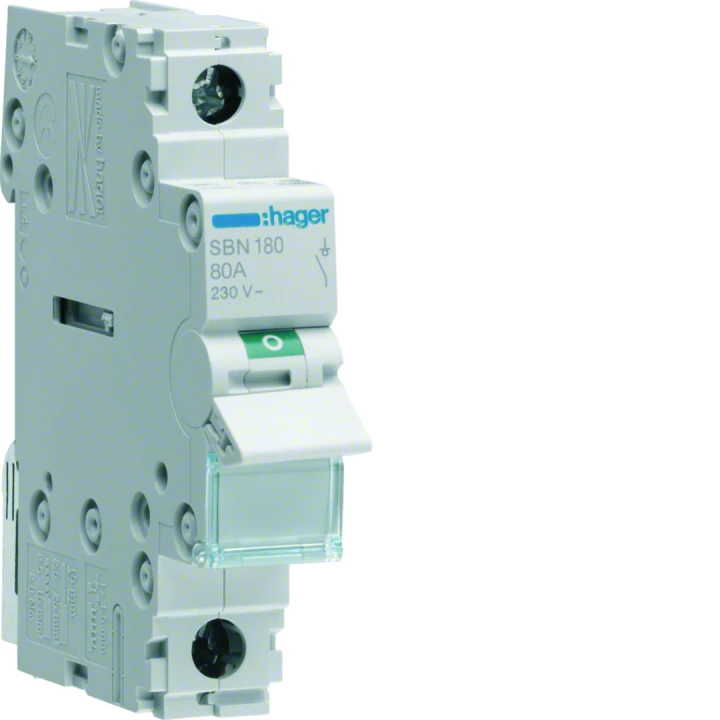 Interrupteur sectionneur 80A 1P 1 module