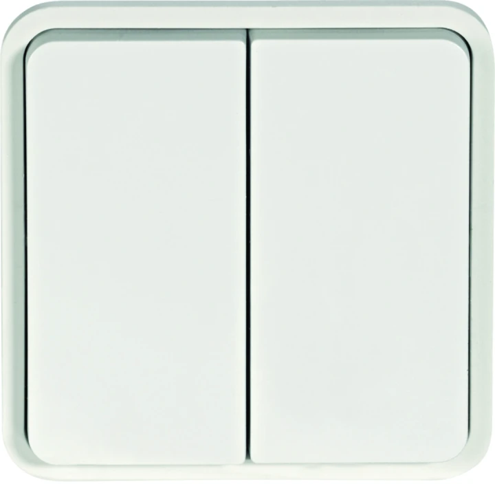 Interrupteur va et vient double Cubyko étanche IP55 associable blanc