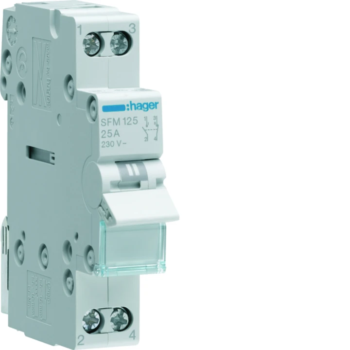 Inverseur sans point zéro 25A 1P 230 - 230VAC 1 module