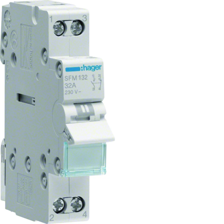 Inverseur sans point zéro 32A 1P 230 - 230VAC 1 module