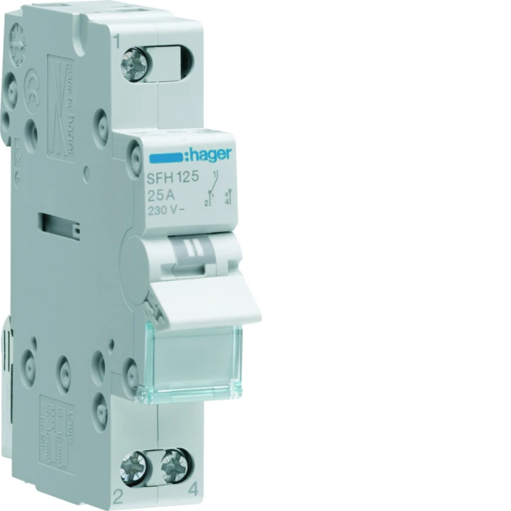 Inverseur sans point zéro commun amont 25A 1P 230 - 230VAC 1 module