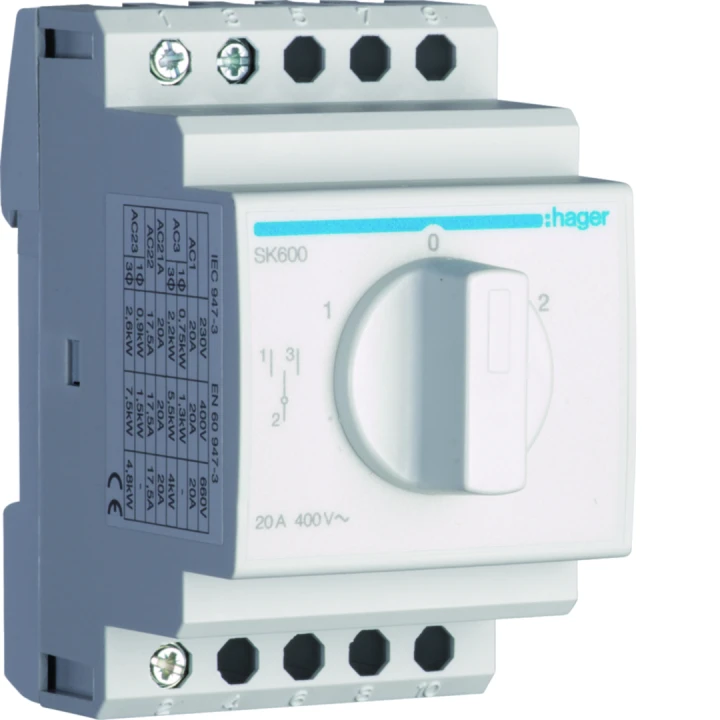 Inverseur unipolaire 1 contact OF 20A