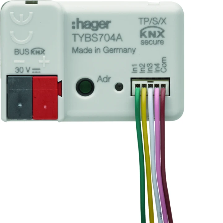 micromodule filaire 4 entrées contacts libres de potentiel, EASY/ETS, KNX Secure