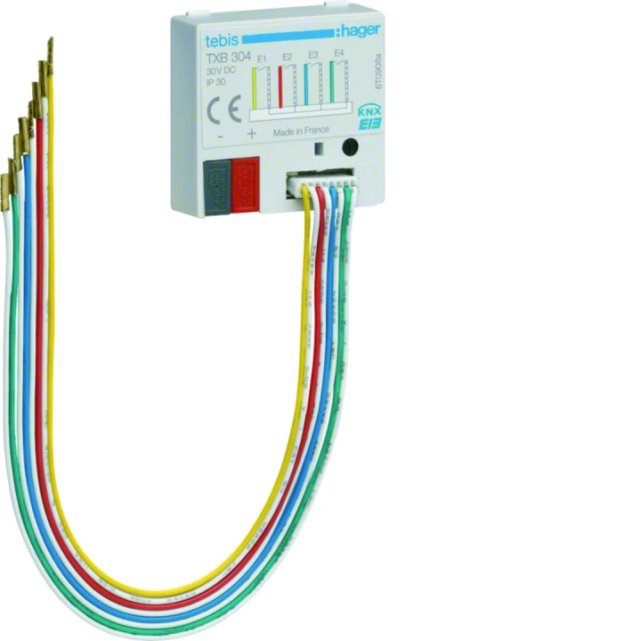 micromodule KNX filaire 4 entrées contacts libres de potentiel, EASY/ETS