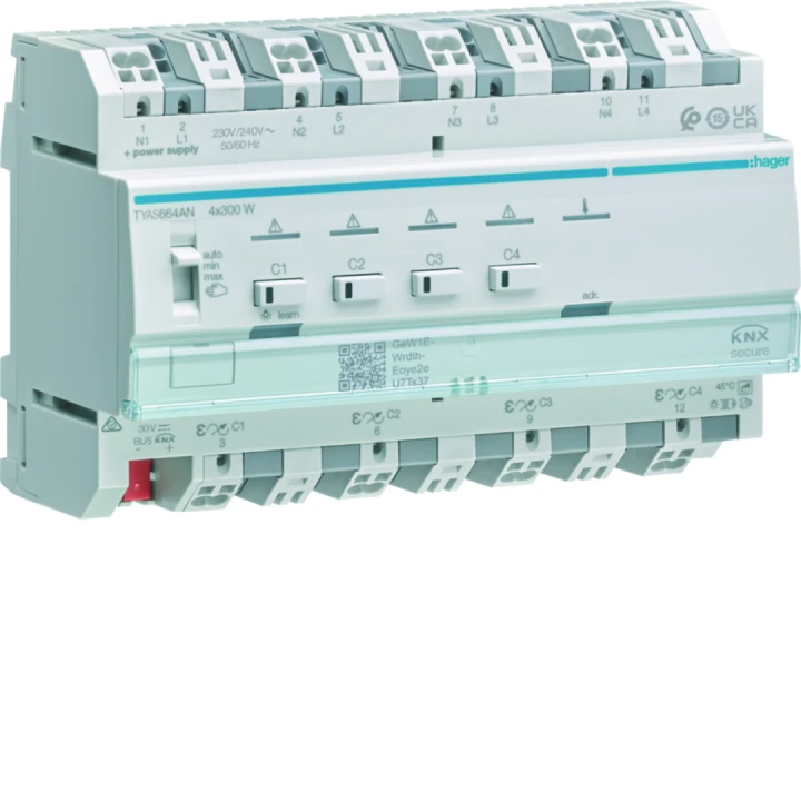 Module KNX 4 sorties variation éclairage 300W / voie, Parallélisable, EASY / ETS