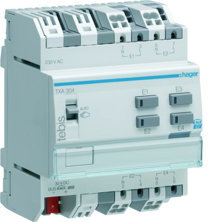 Module tableau 4 entrées filaires 230V KNX filaire