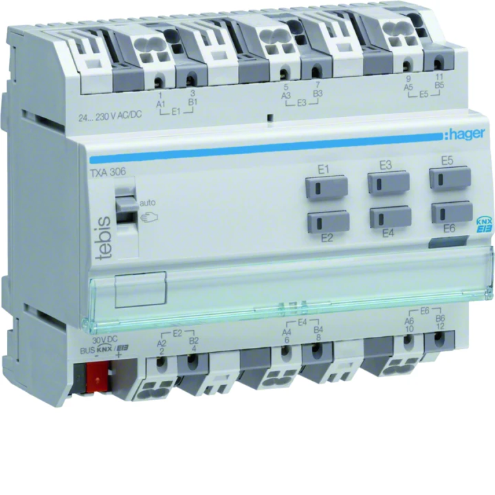 Module tableau 6 entrées filaires 230V KNX filaire