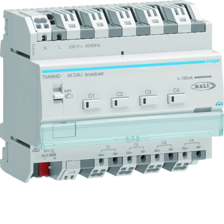 Passerelle 1 voie DALI2/KNX RGBW + variation de blanc broadcast easy/ETS