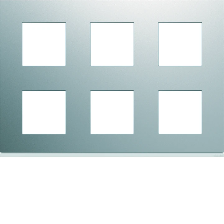 Plaque de finition Gallery 12 modules Titane entraxe 71 mm