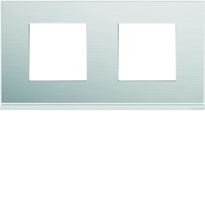 Plaque de finition Gallery 2 postes Aluminium horizontale entraxe 71 mm