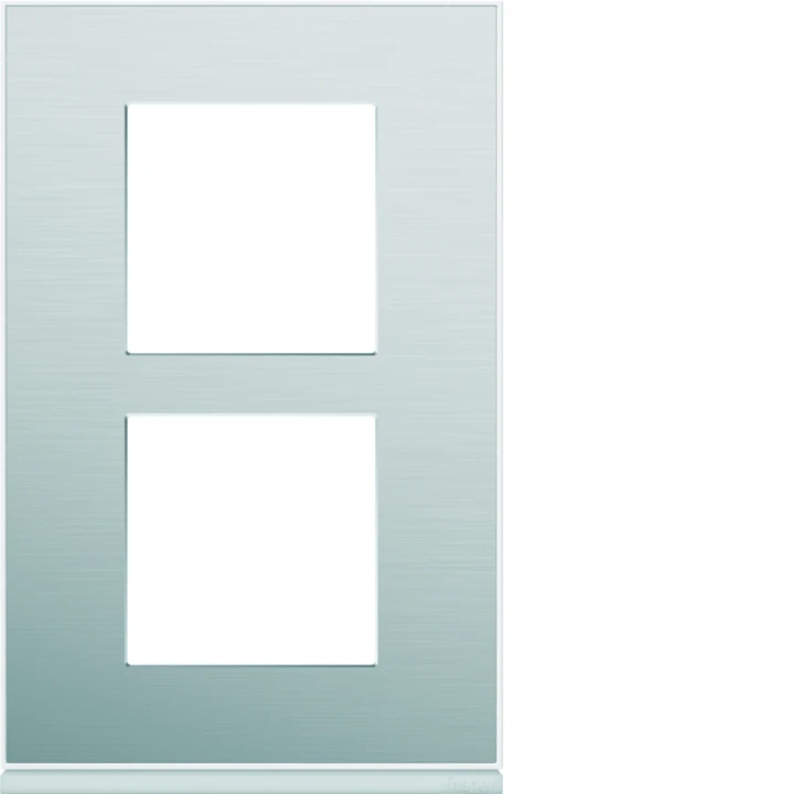 Plaque de finition Gallery 2 postes Aluminium verticale entraxe 57 mm