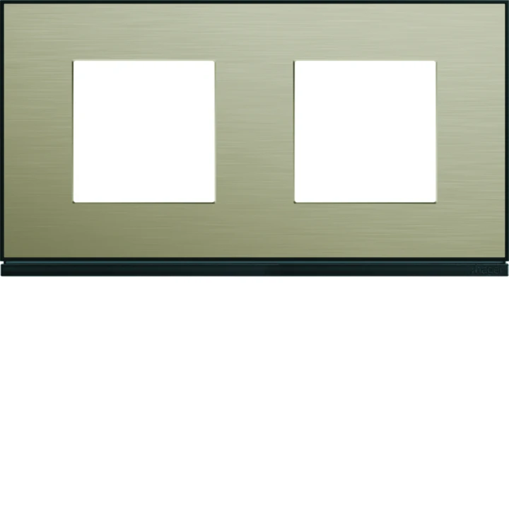 Plaque de finition Gallery 2 postes Bronze horizontale entraxe 71 mm