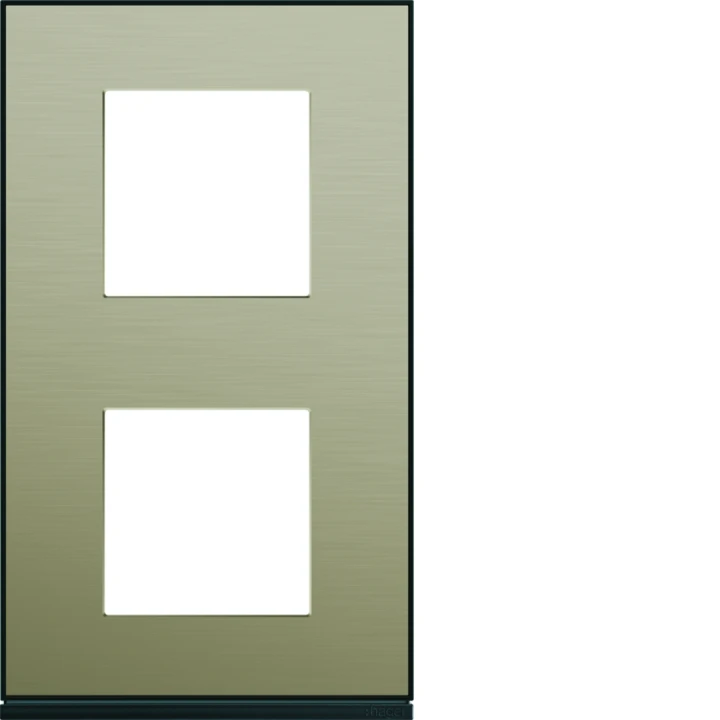 Plaque de finition Gallery 2 postes Bronze verticale entraxe 71 mm