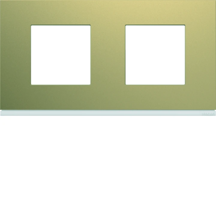 Plaque de finition Gallery 2 postes Champagne horizontale entraxe 71 mm