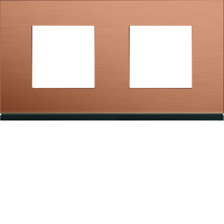 Plaque de finition Gallery 2 postes Copper alu horizontale entraxe 71 mm