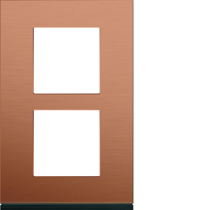Plaque de finition Gallery 2 postes Copper alu verticale entraxe 57 mm