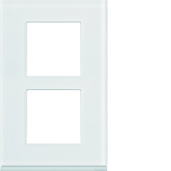 Plaque de finition Gallery 2 postes Moon glass verticale entraxe 57 mm