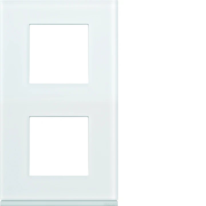 Plaque de finition Gallery 2 postes Moon glass verticale entraxe 71 mm