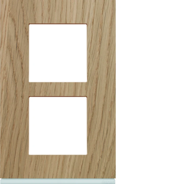 Plaque de finition Gallery 2 postes ‌Oak wood verticale entraxe 57 mm