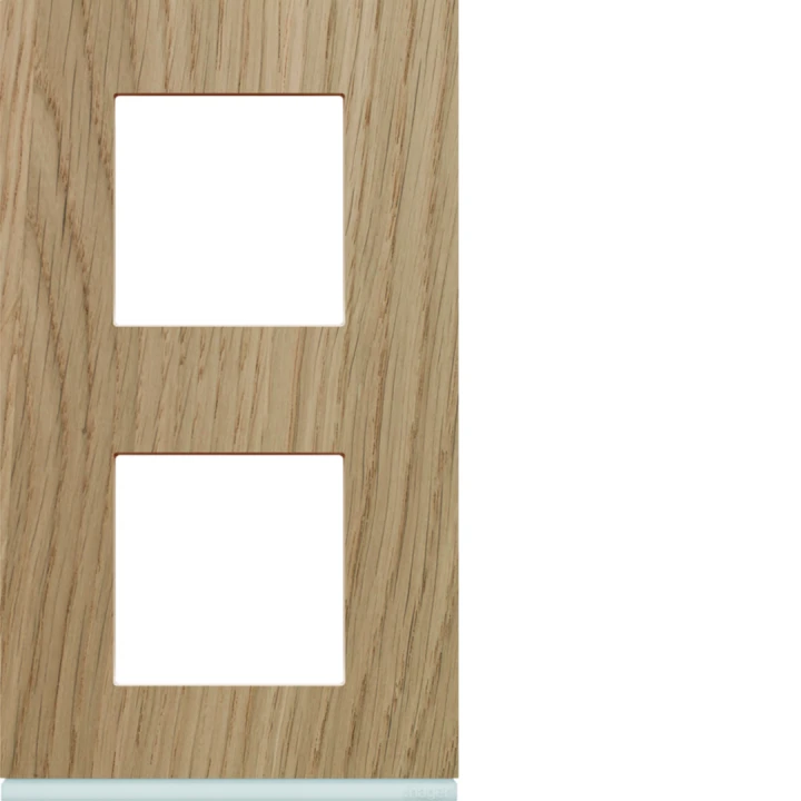 Plaque de finition Gallery 2 postes ‌Oak wood verticale entraxe 71 mm