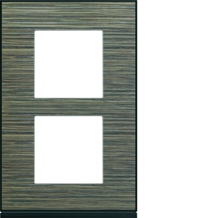 Plaque de finition Gallery 2 postes Pecan verticale entraxe 57 mm