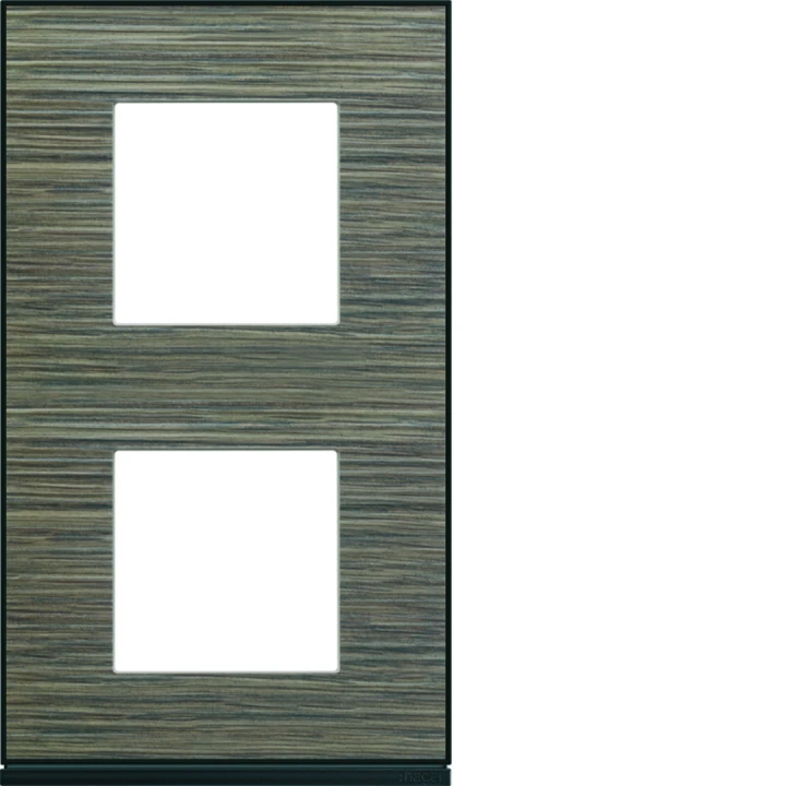 Plaque de finition Gallery 2 postes Pecan verticale entraxe 71 mm