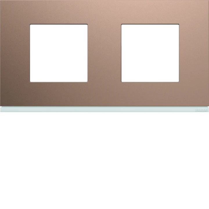Plaque de finition Gallery 2 postes Rosé horizontale entraxe 71 mm