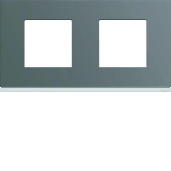 Plaque de finition Gallery 2 postes Taupe horizontale entraxe 71 mm