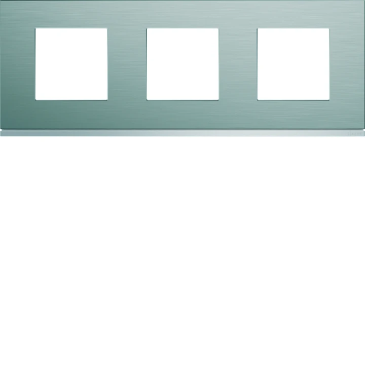 Plaque de finition Gallery 3 postes horizontale Bright inox entraxe 71 mm