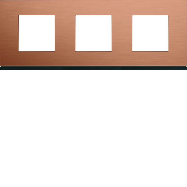 Plaque de finition Gallery 3 postes horizontale Copper alu entraxe 71 mm